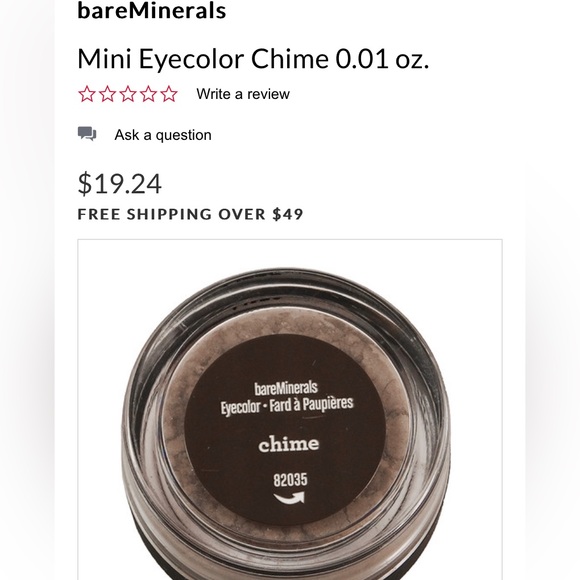 COPY - BareMinerals eyecolor eyeshadow Chime gray taupe color powder mini pod - Picture 4 of 7